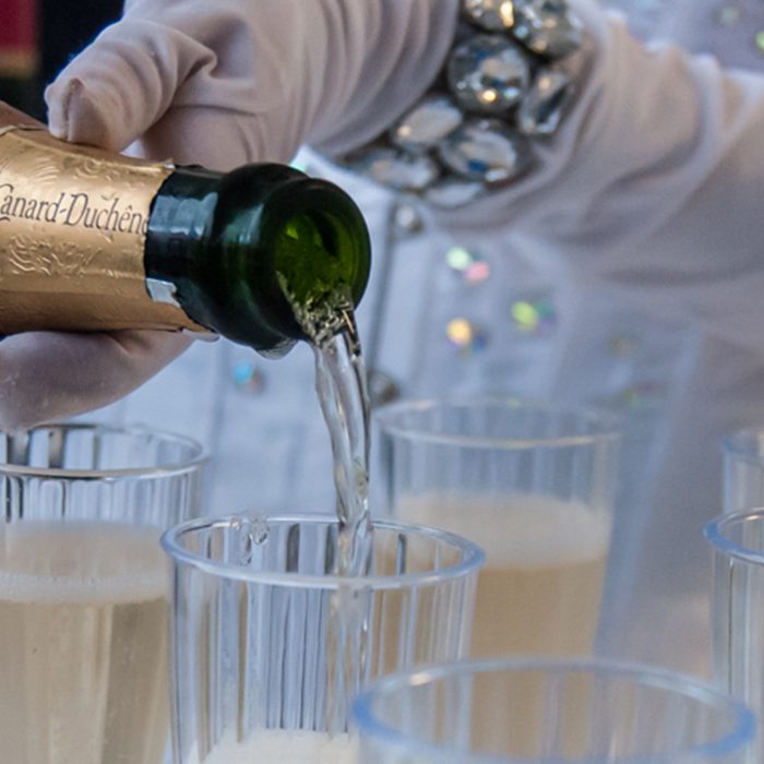 Champagne being served